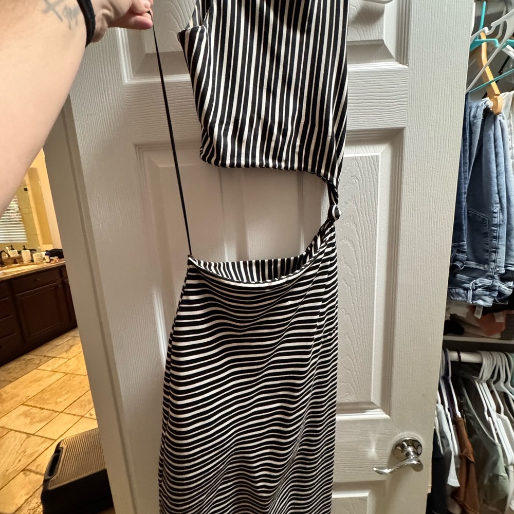 Black and White Striped Dress